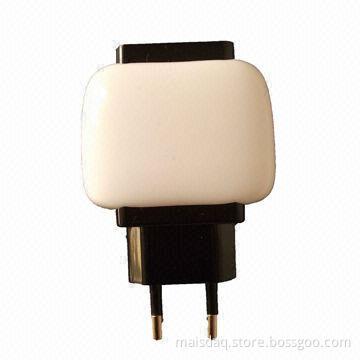 Battery Charger/2 USB Power Adapter with 50 to 60Hz Frequency Range, Various Colors Available